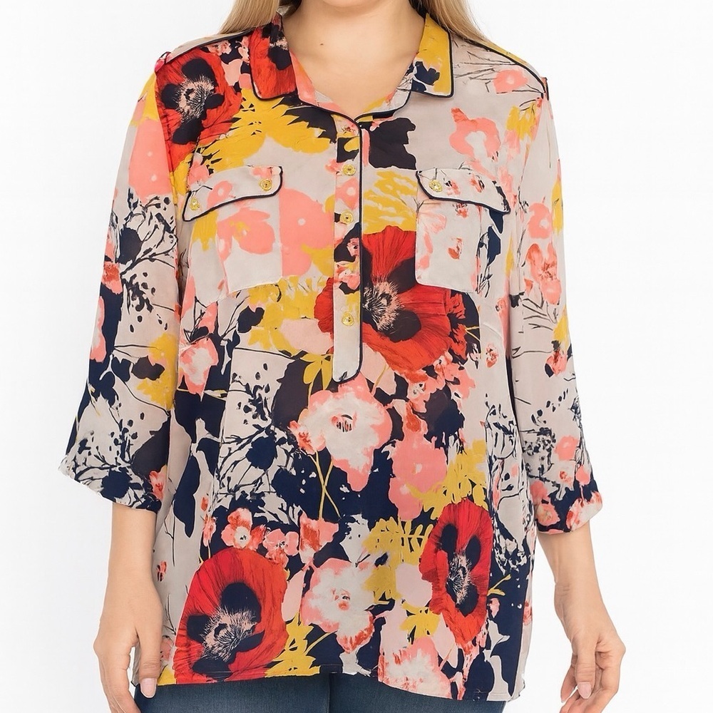Floral Button-Up Blouse for Women’s